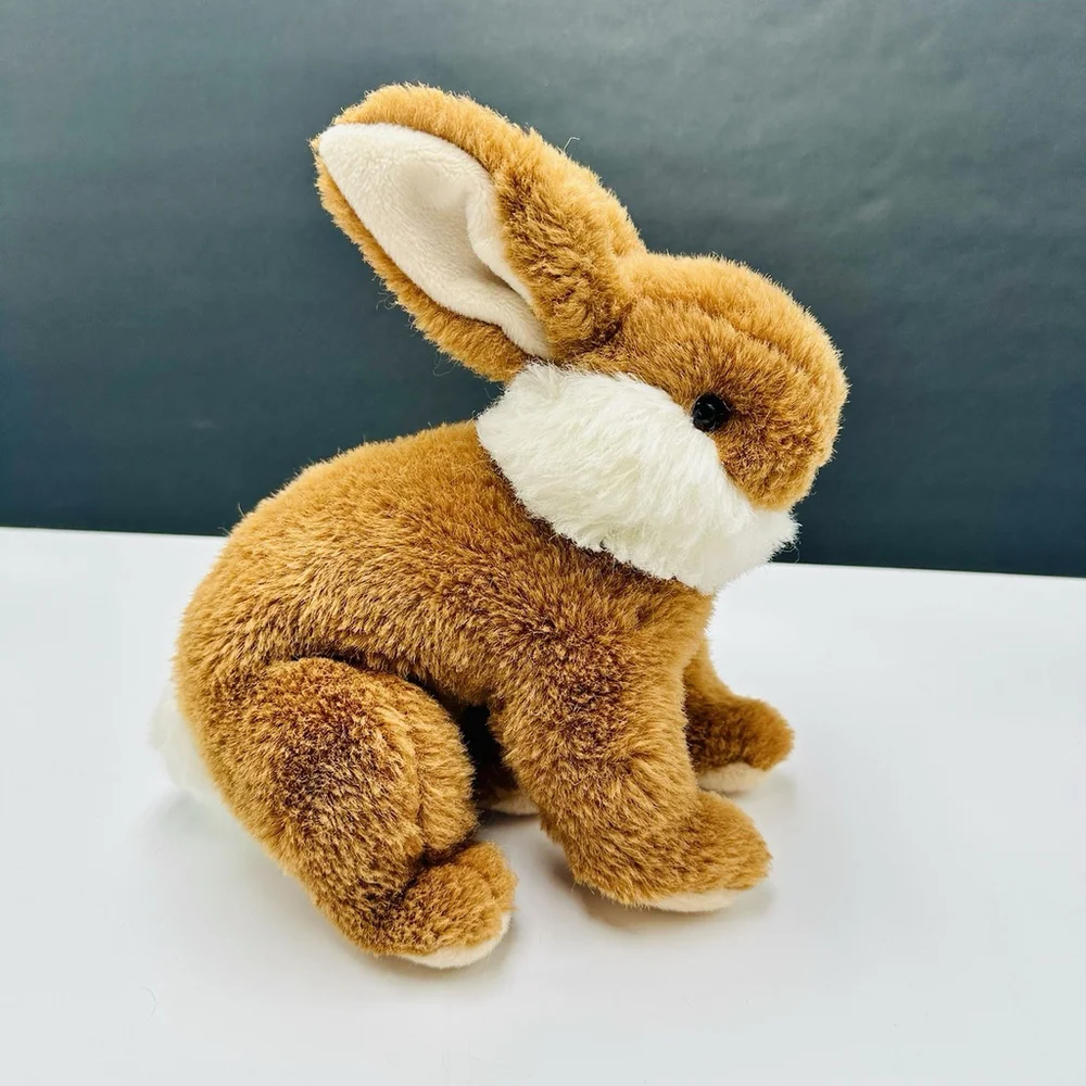 Vintage 90s GUND Bunny Woodland Forest 10” Stuffed Plush Brown Rabbit Easter